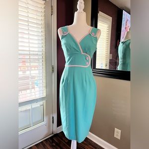 Rare Glamour Bunny teal and pink dress